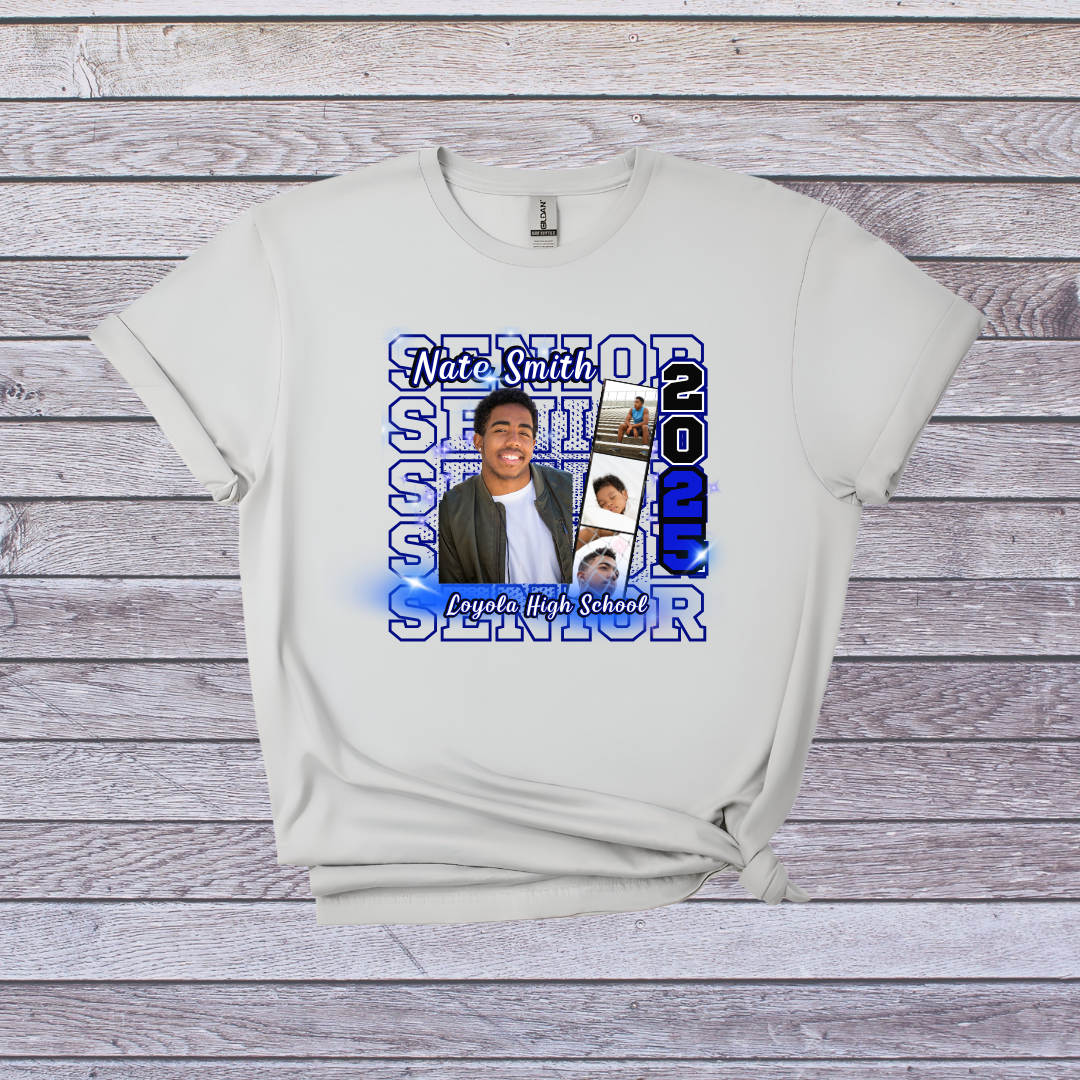 Custom Graduation T-Shirt - Senior Class of 2025 Personalized Photo Shirt