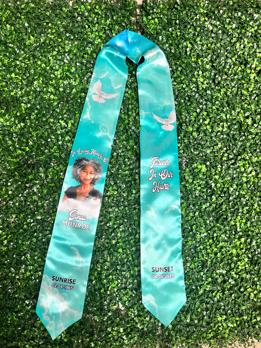 Custom Memorial Stole - Personalized Funeral Tribute Stole with Photo I In Loving Memory Stole for Celebration of Life Services Custom Memorial Stole - Personalized Funeral Tribute Stole with Photo I In Loving Memory Stole for Celebration of Life Services