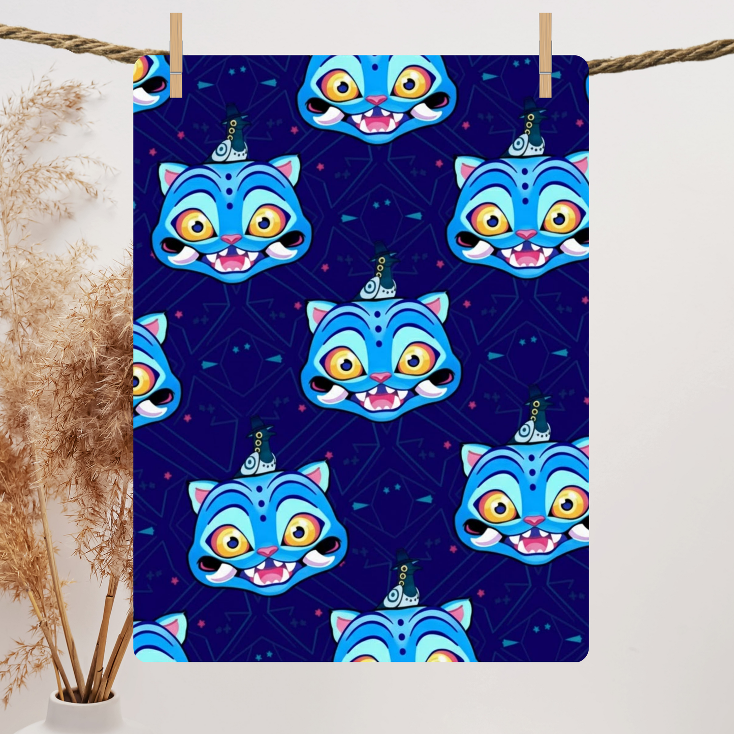 K-Pop Demon Hunter Derpy Blanket – Cute Blue Cat Design | Ultra Soft Fleece Throw for Fans & Collectors