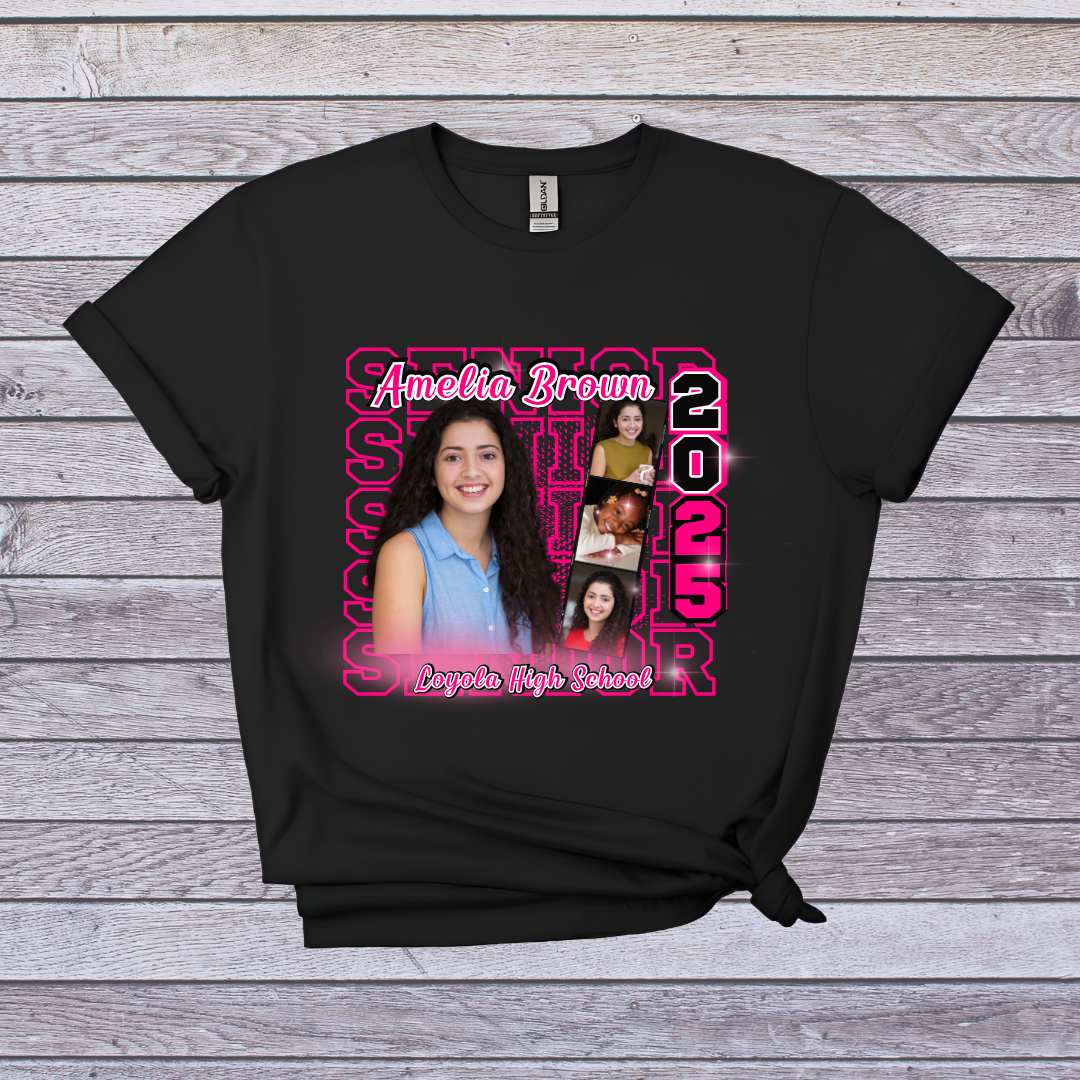 Custom Graduation T-Shirt - Senior Class of 2025 Personalized Photo Shirt