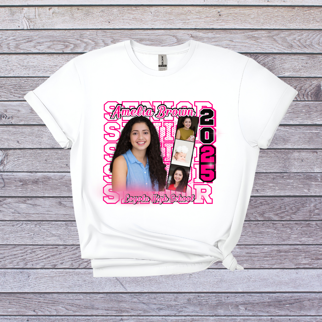 Custom Graduation T-Shirt - Senior Class of 2025 Personalized Photo Shirt
