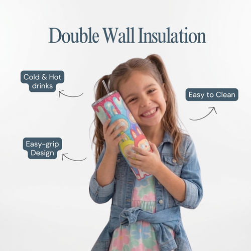 Labubu Rainbow Glitter Tumbler – 20 oz Insulated Stainless Steel