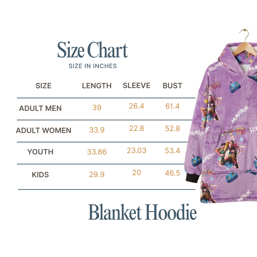 Custom KPOP Demon Hunters Huntrix Blanket Hoodie – Personalized Family Snuggie