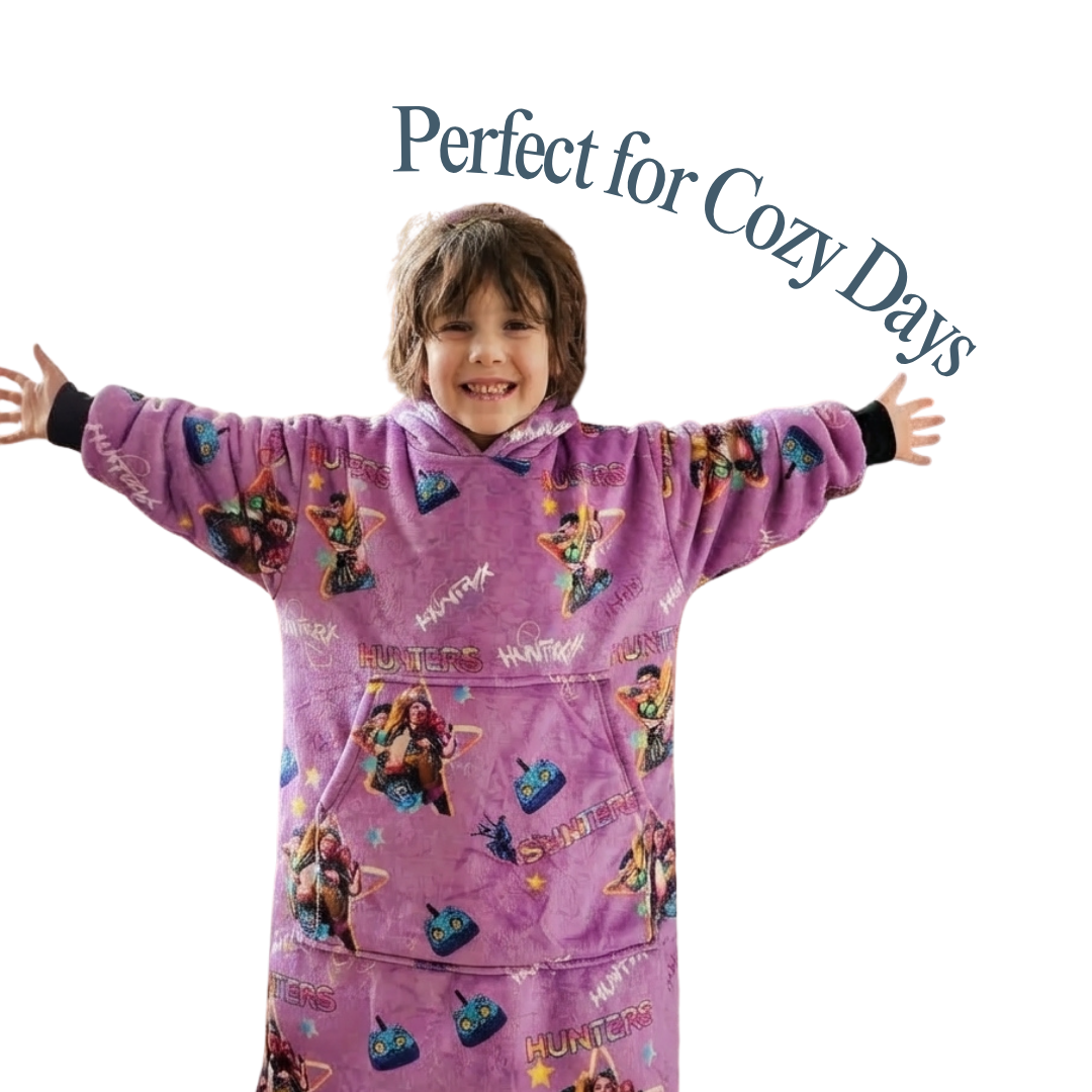 Custom KPOP Demon Hunters Huntrix Blanket Hoodie – Personalized Family Snuggie
