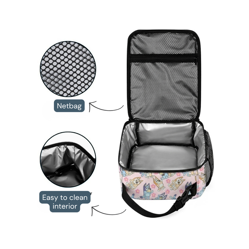 Personalized Pink Bluey Backpack Set for Kids – 3-Piece School Bag Set