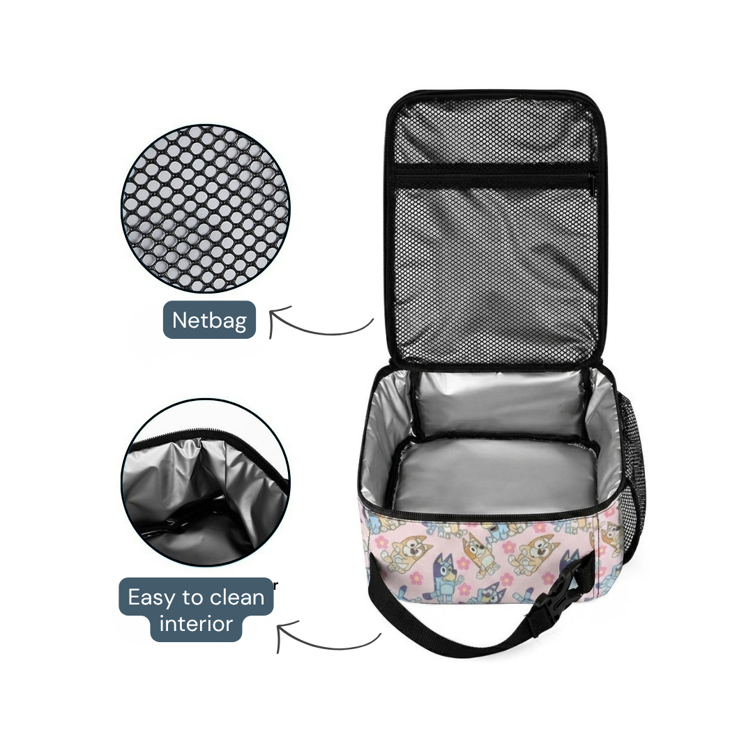 Personalized Pink Bluey Backpack Set for Kids – 3-Piece School Bag Set