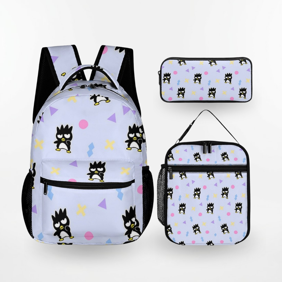 Personalized Sanrio Badtz Maru Backpack Set for Kids – 3-Piece Sanrio School Bag Set