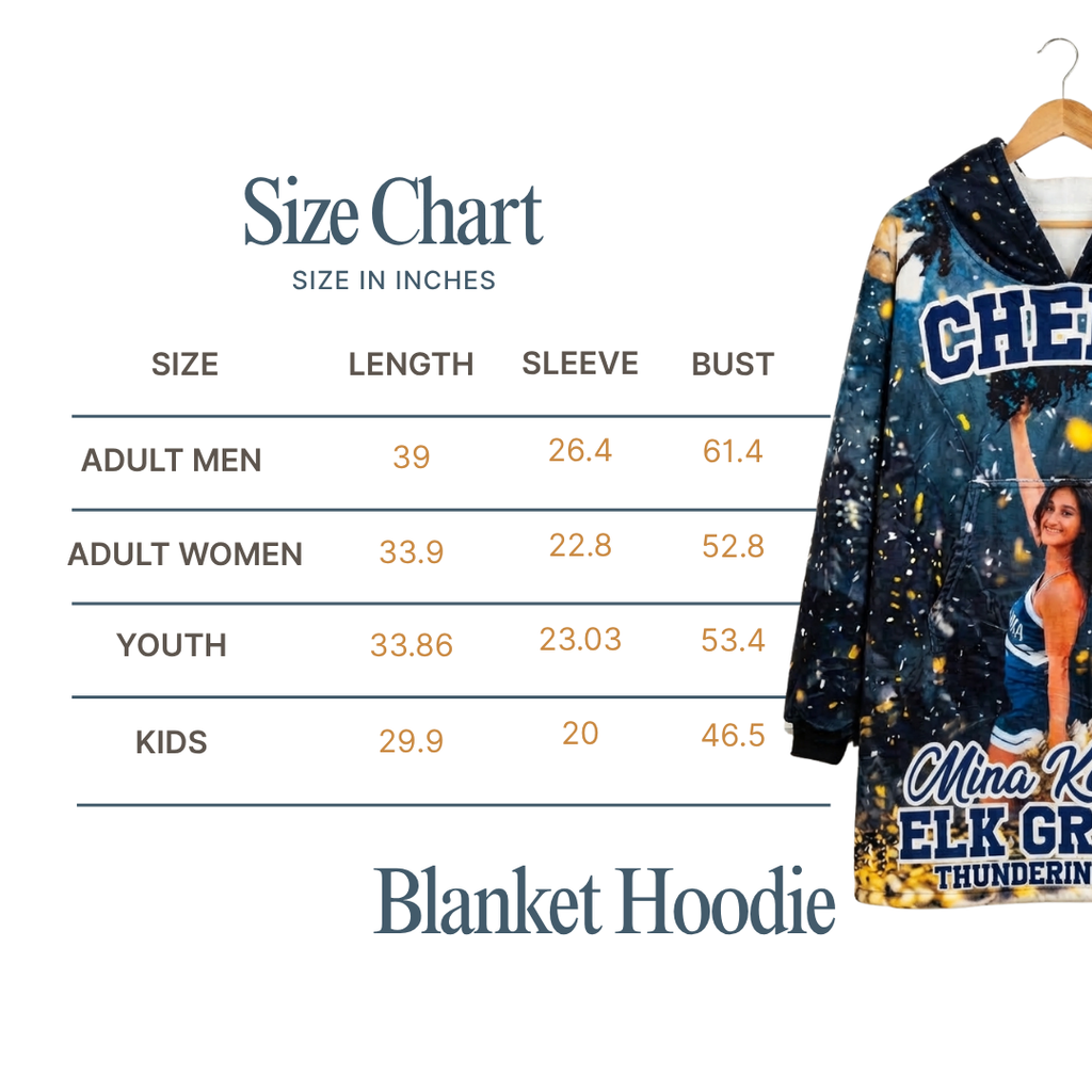 Custom Cheer Sports Blanket Hoodie – Personalized Family Snuggie