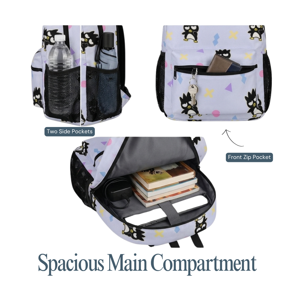 Personalized Sanrio Badtz Maru Backpack Set for Kids – 3-Piece Sanrio School Bag Set