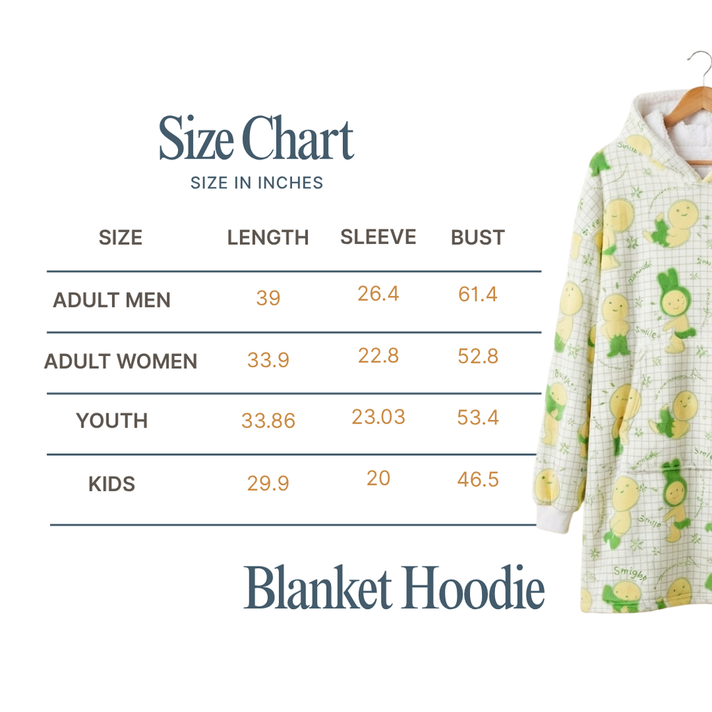 Custom Cute Character Blanket Hoodie – Personalized Family Snuggie