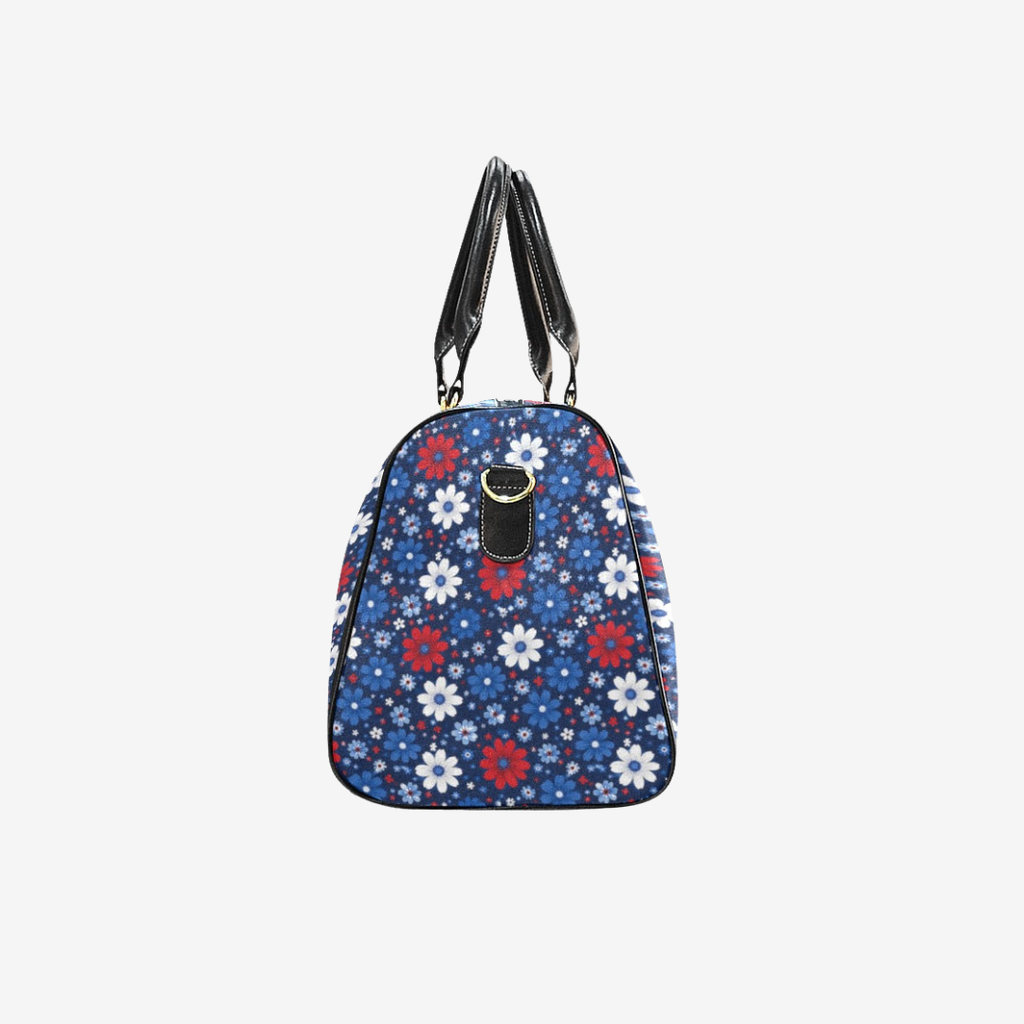 Personalized Blue Floral Weekender Duffel Bag – Gym & Training Sports Bag