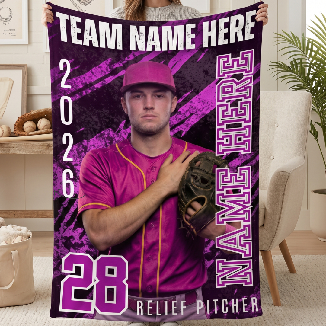 Custom Sports Blanket 60x80 – School Name & Logo Fleece Blanket