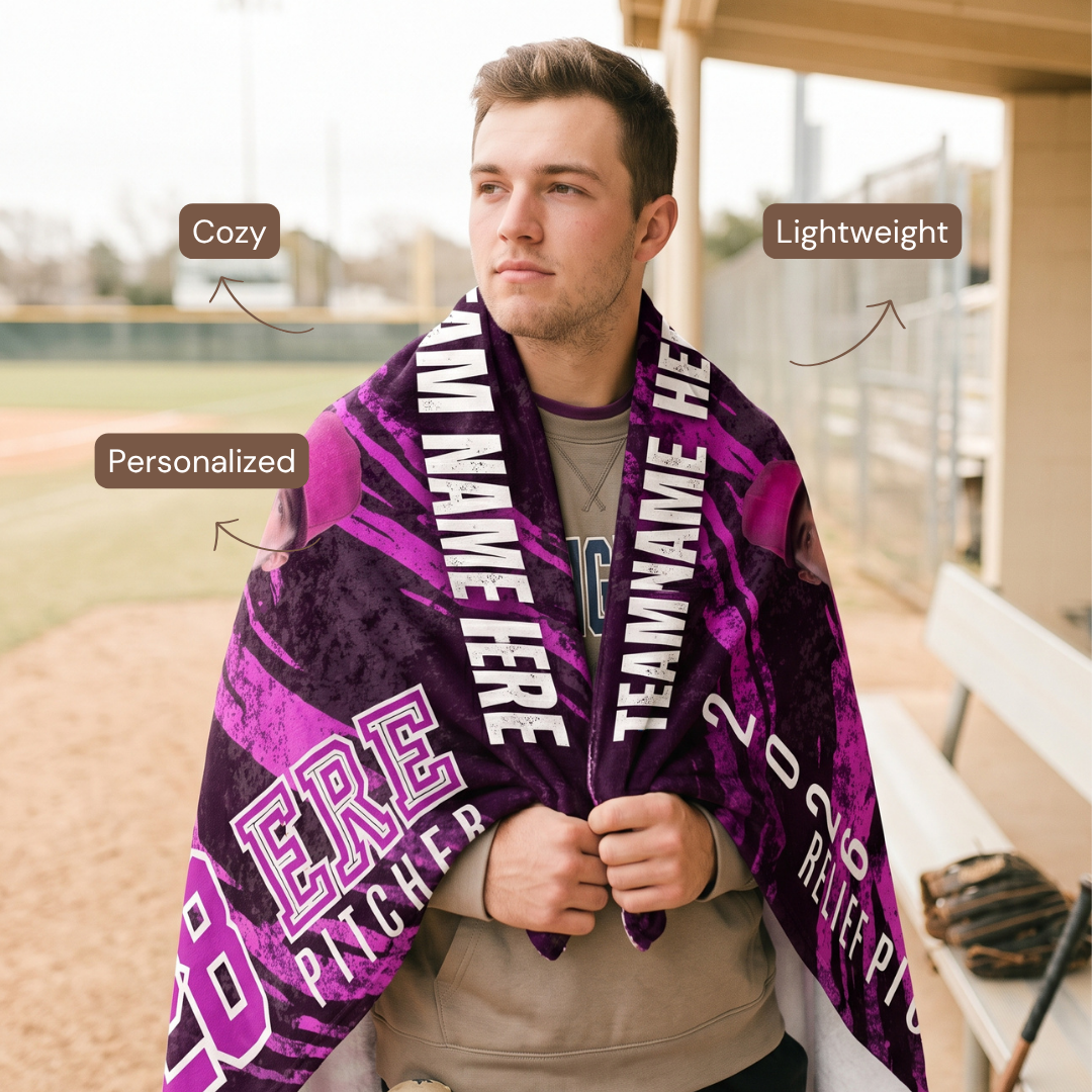 Custom Sports Blanket 60x80 – School Name & Logo Fleece Blanket