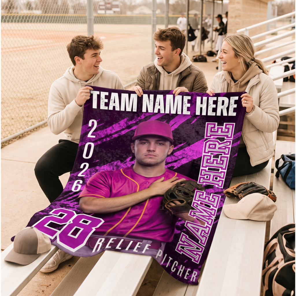 Custom Sports Blanket 60x80 – School Name & Logo Fleece Blanket