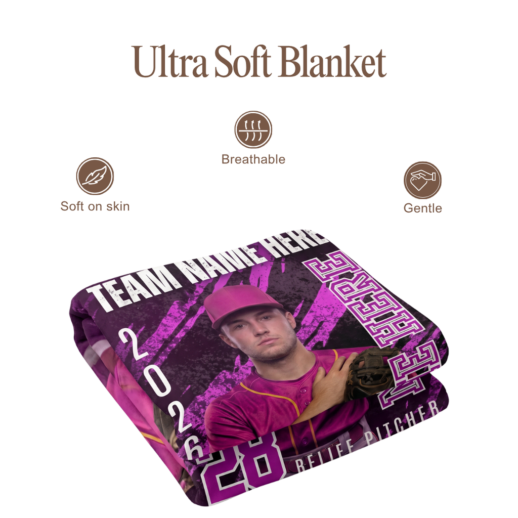 Custom Sports Blanket 60x80 – School Name & Logo Fleece Blanket