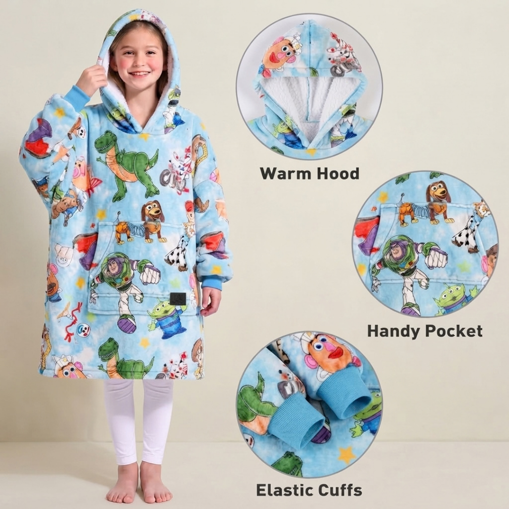 Custom Toy Story Blanket Hoodie – Personalized Wearable Fleece Snuggie