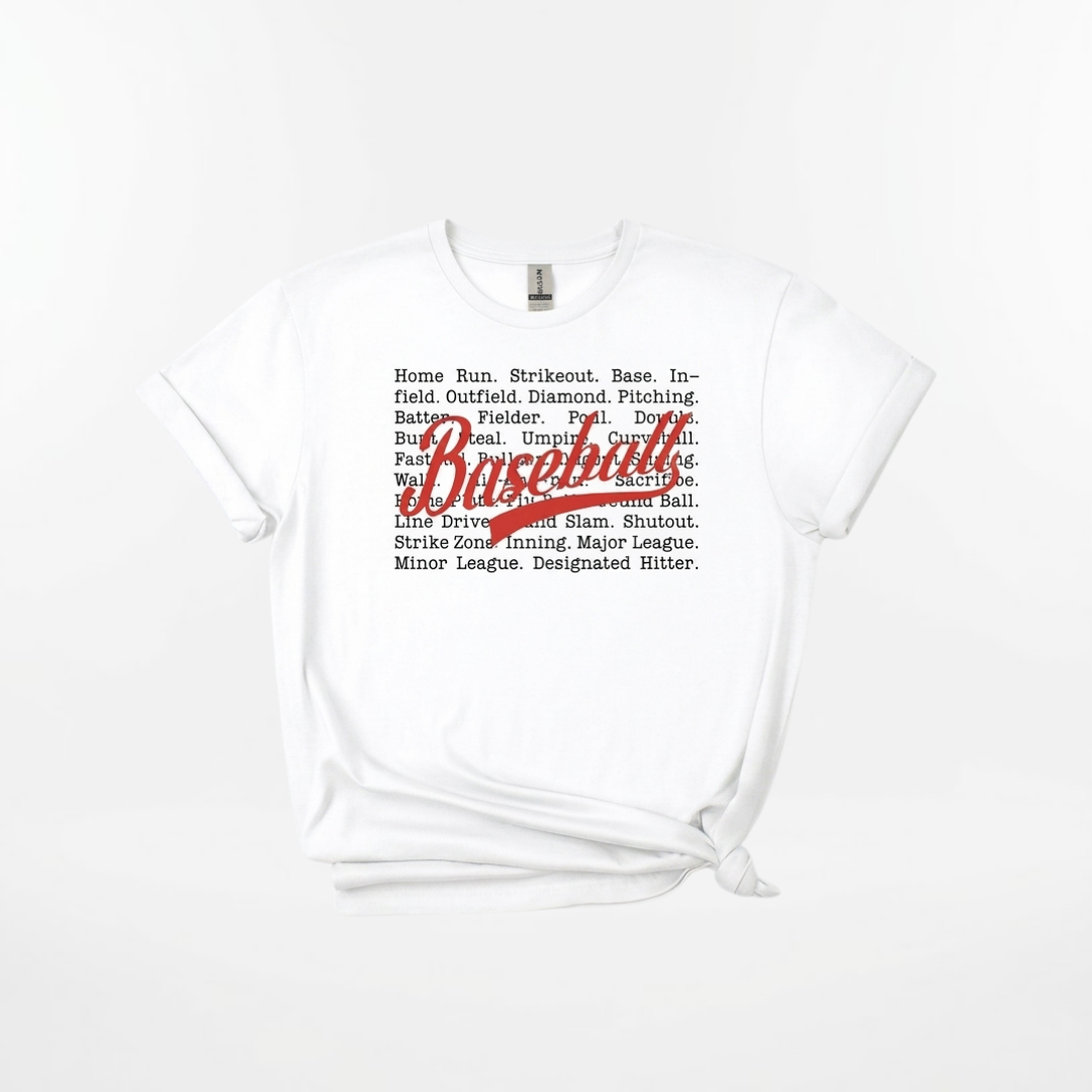 Personalized Baseball Word Art Shirt – Custom Cotton Shirt for Players & Team