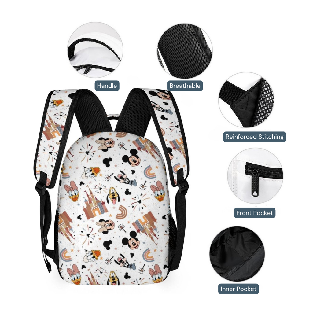Personalized Mickey Mouse Clubhouse Backpack Set – 3-Piece Kids School Bag Set