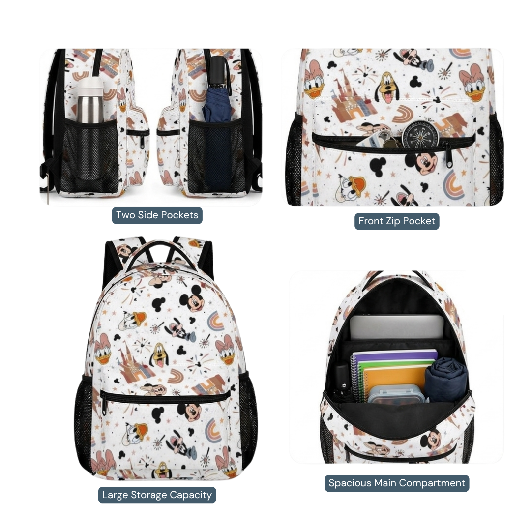 Personalized Mickey Mouse Clubhouse Backpack Set – 3-Piece Kids School Bag Set