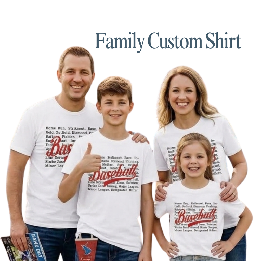 Personalized Baseball Word Art Shirt – Custom Cotton Shirt for Players & Team
