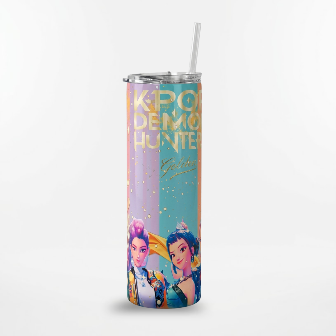 Colorful K-Pop Demon Hunter Tumbler – 20 oz Insulated Stainless Steel