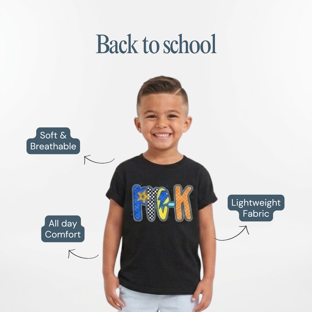 Personalized PRE-K Back to School Shirt – Lightning Bolt Kids Cotton T-Shirt
