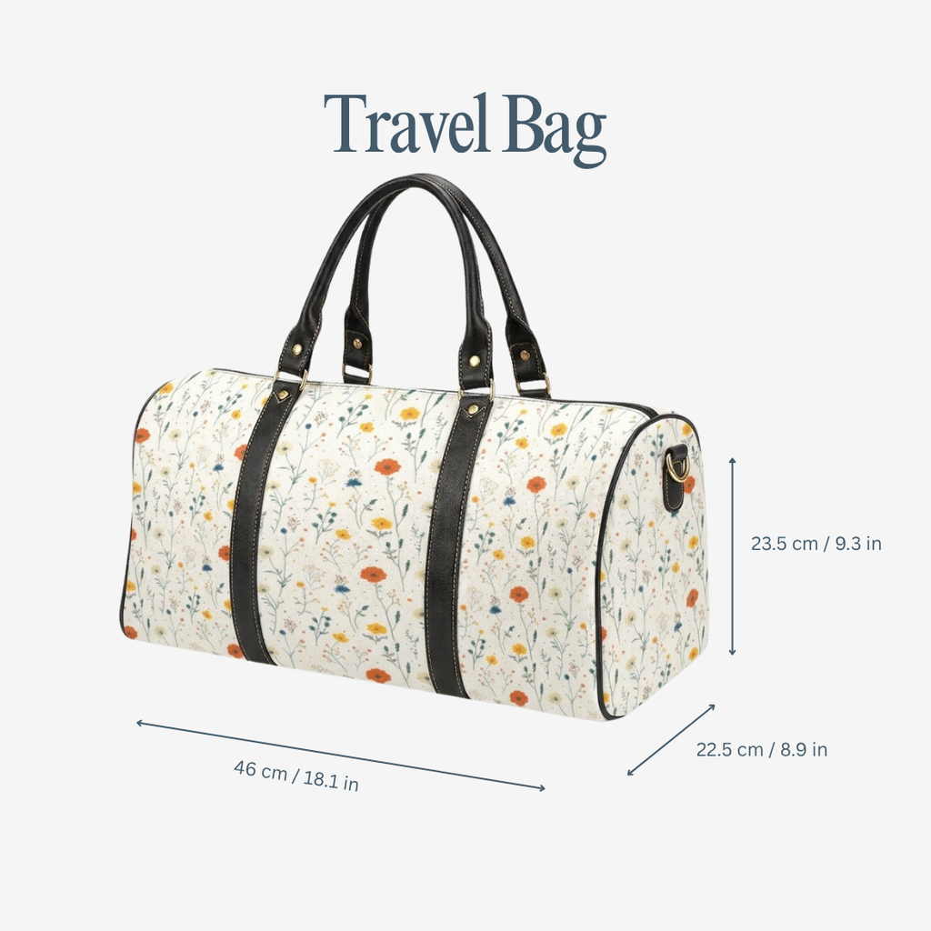 Personalized White Floral Weekender Duffel Bag – Gym & Sports Training Bag