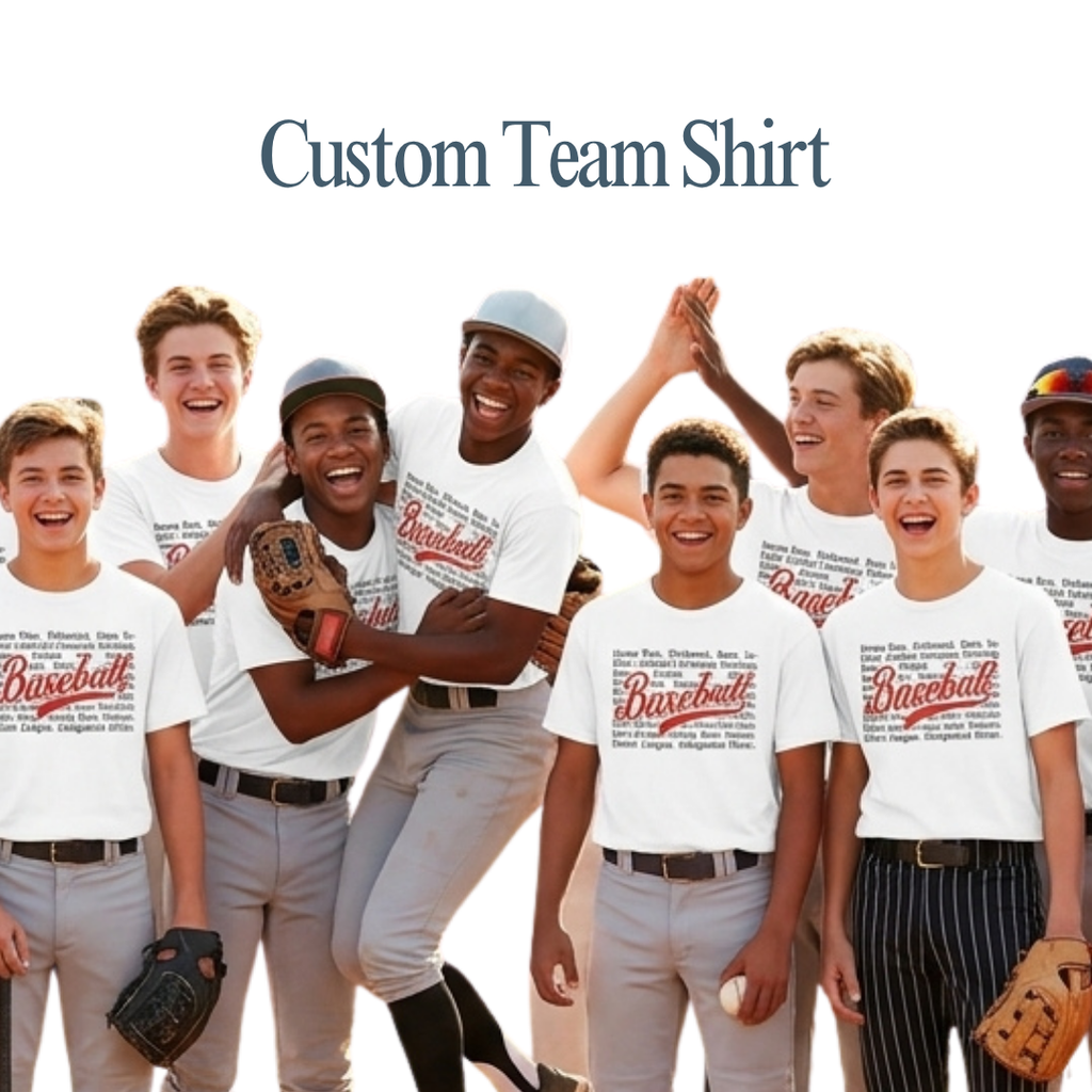 Personalized Baseball Word Art Shirt – Custom Cotton Shirt for Players & Team
