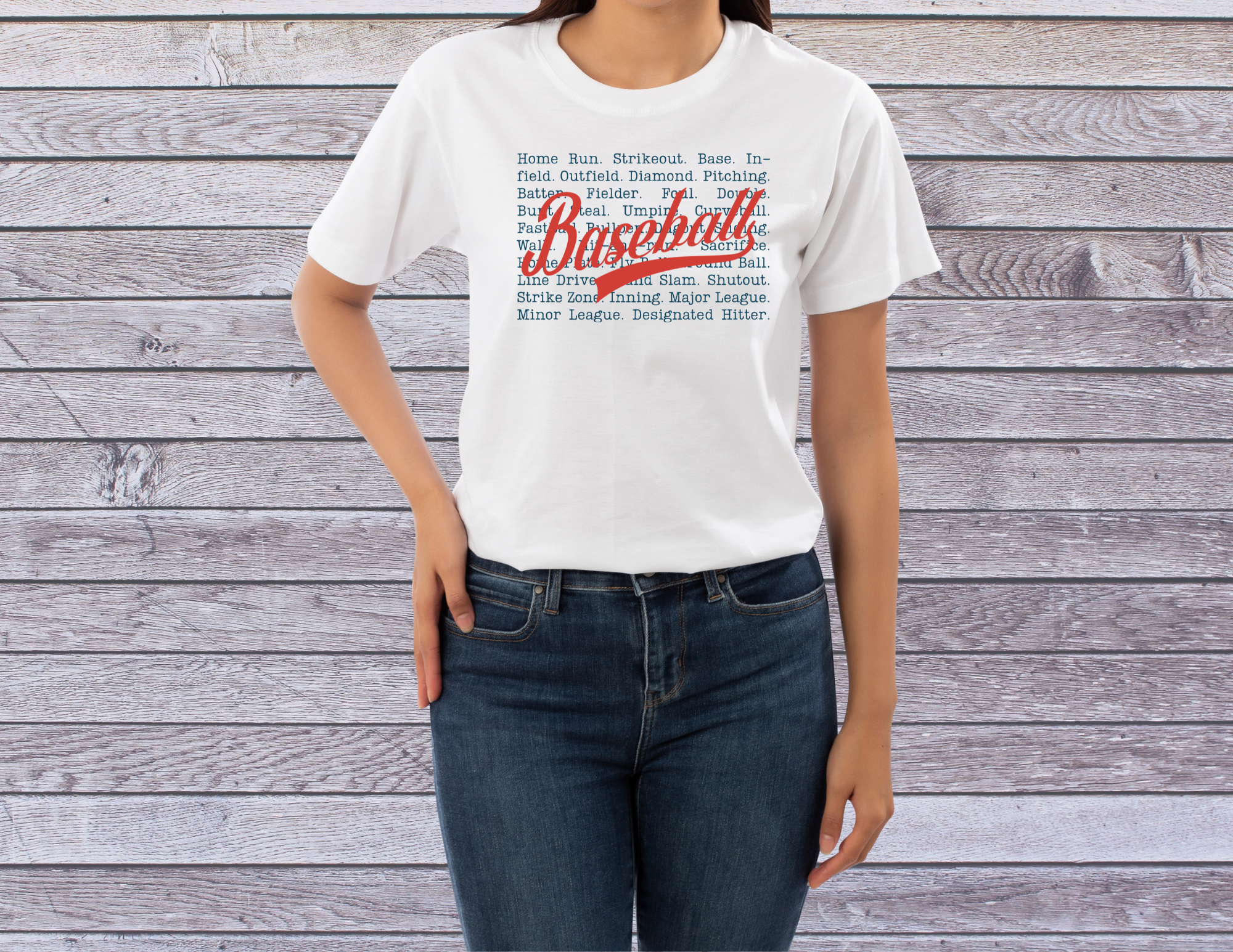 Baseball Word Art T-Shirt - Stylish Graphic Tee for Sports Fans & Players
