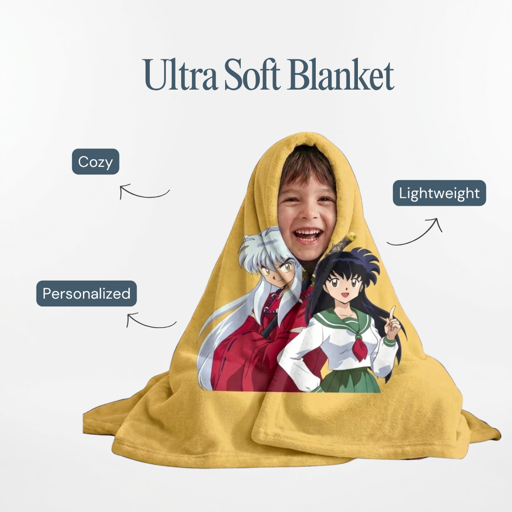 Personalized InuYasha Kagome Anime Blanket – Ultra-Soft Fleece 60x80