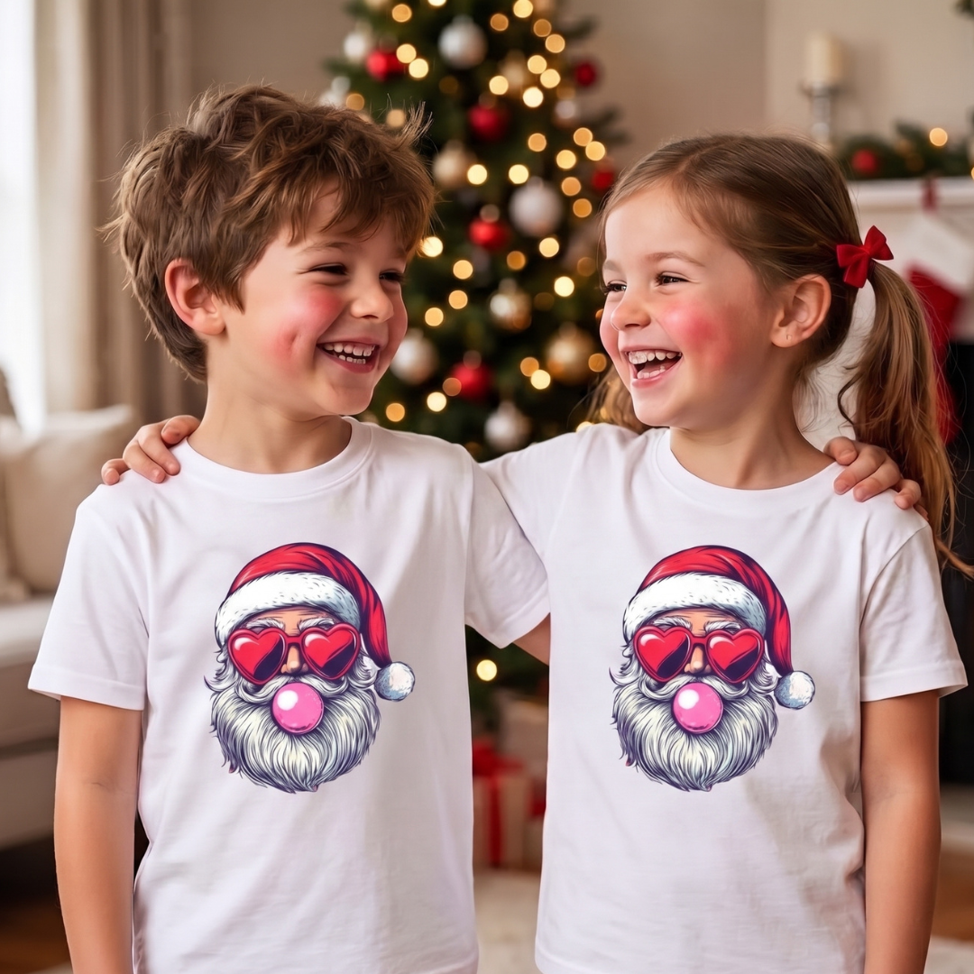 Personalized Santa Christmas T-Shirt for Kids & Family – Custom Holiday Shirt