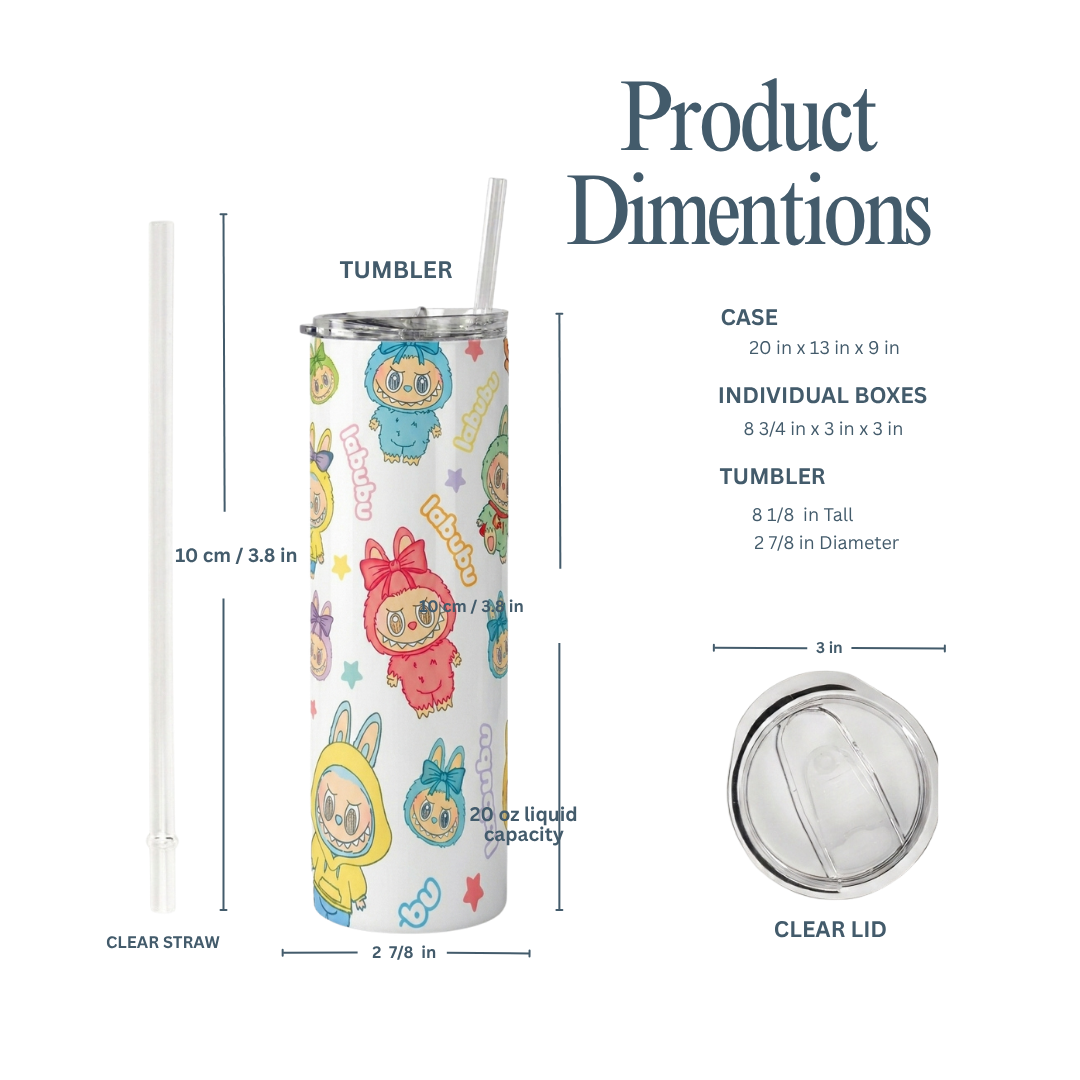 Labubu Kids Stainless Steel Tumbler – 20 oz Insulated