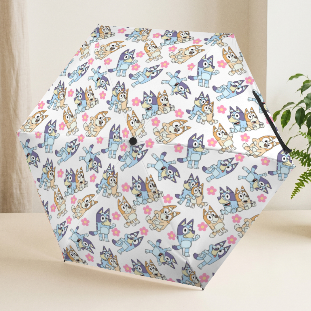 Custom Bluey and Bingo Kids Umbrella – Semi-Automatic Waterproof Umbrella
