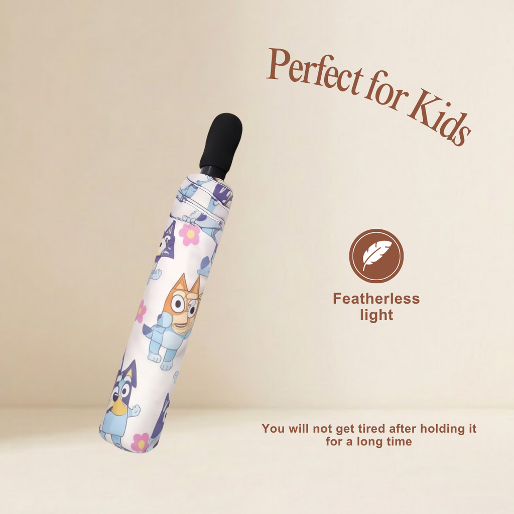 Custom Bluey and Bingo Kids Umbrella – Semi-Automatic Waterproof Umbrella