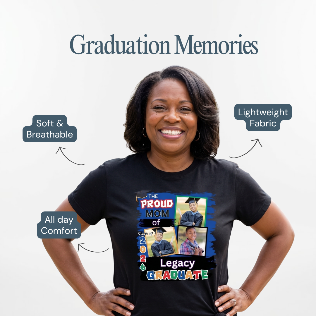Personalized Graduation Photo Black T-Shirt – Proud Family Graduation Shirt