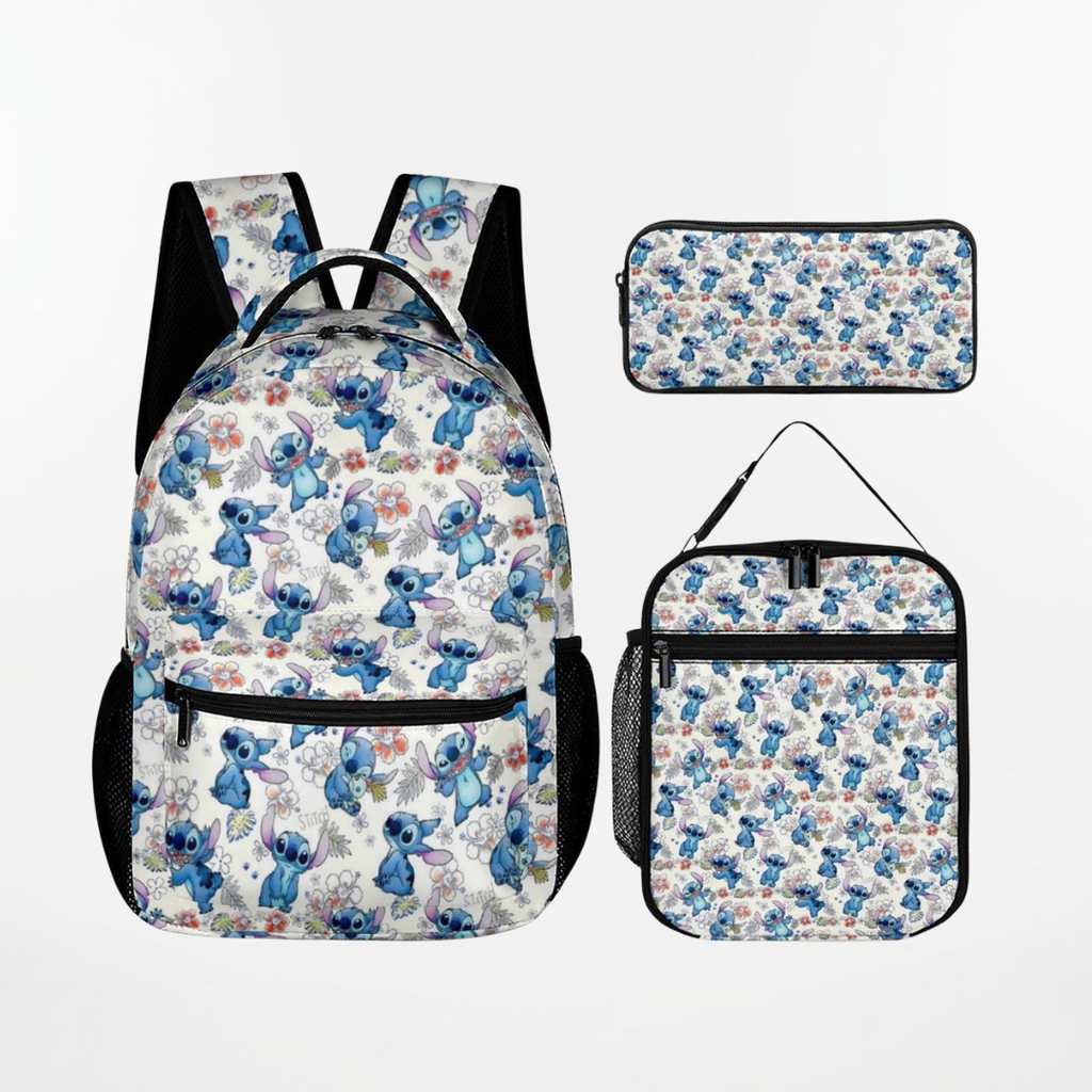 Personalized Stitch Backpack Set for Kids – 3-Piece School Bag Set