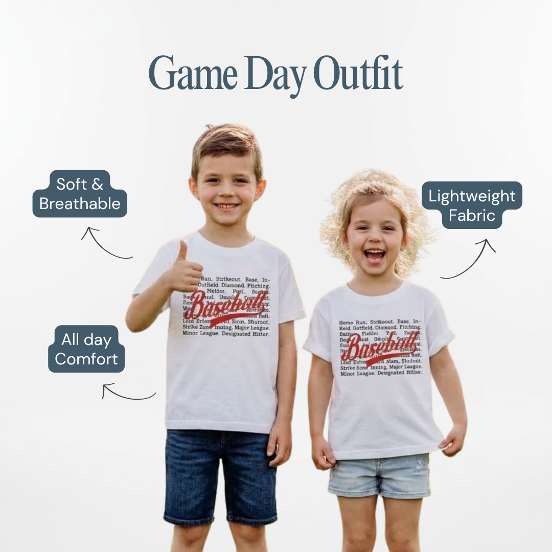 Personalized Baseball Statement Shirt – Cotton Sports Tee for Kids, Teams & Coaches