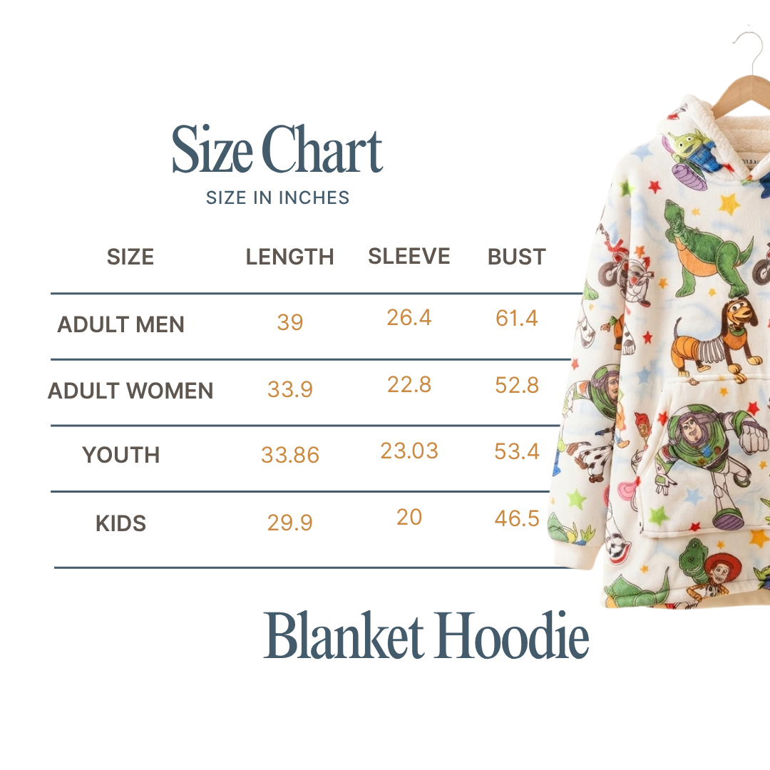 Custom White Toy Story Blanket Hoodie – Personalized Family Snuggie