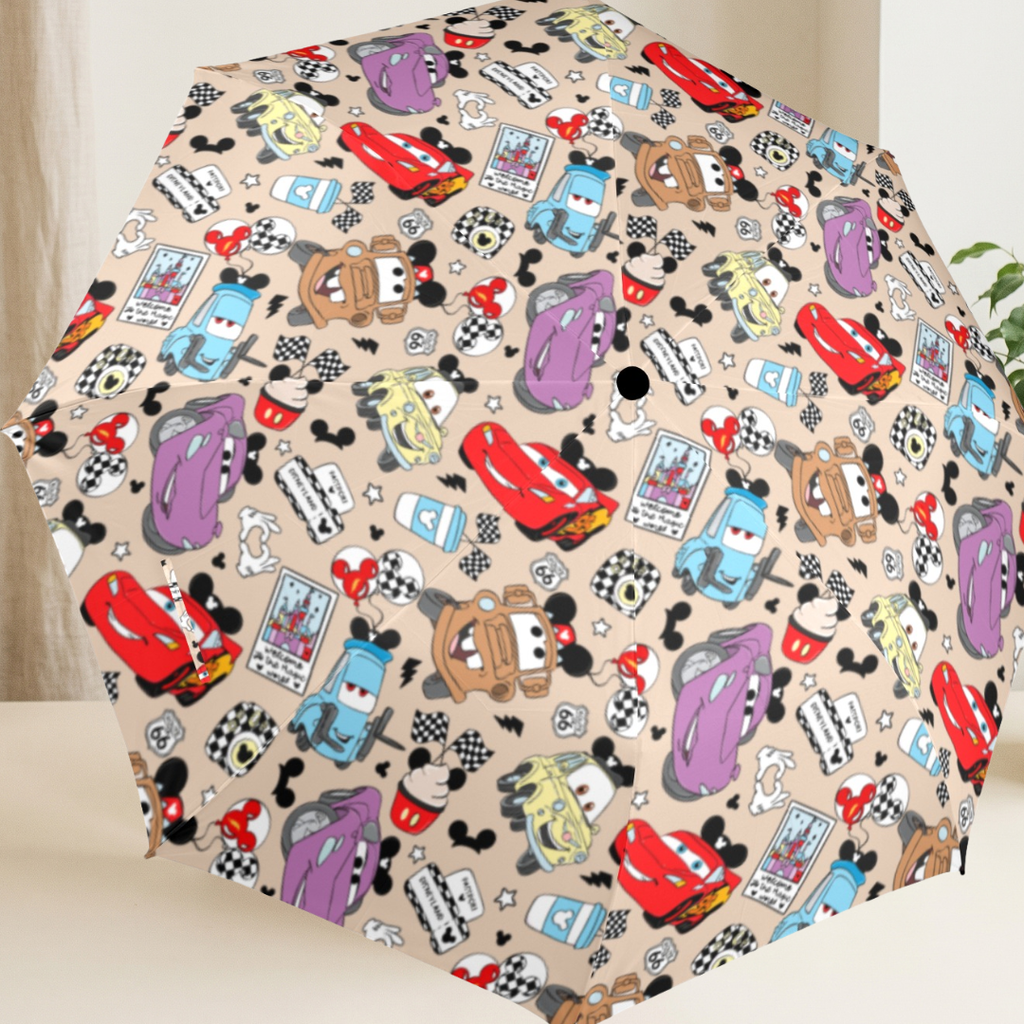 Custom Kids’ Car Character Umbrella | Semi-Automatic Foldable Umbrella