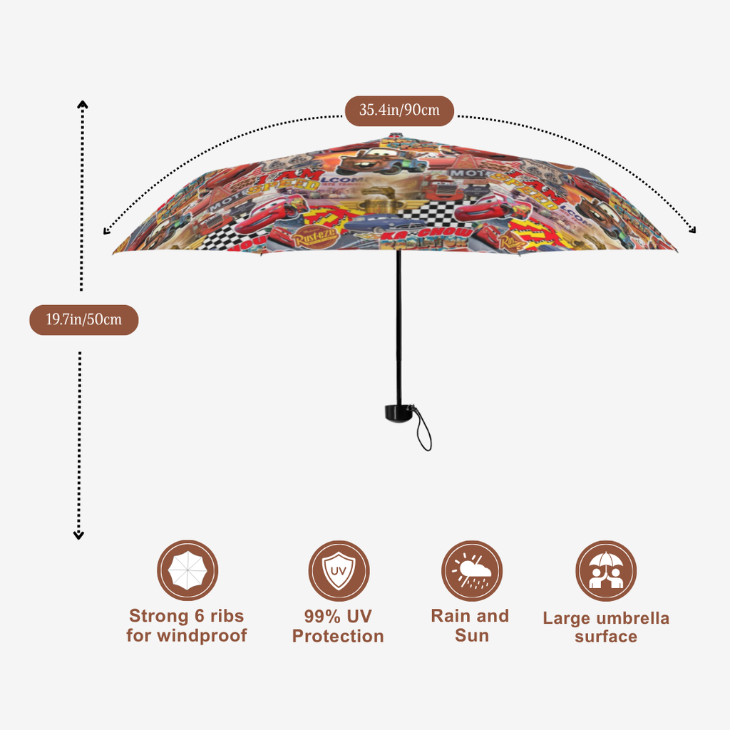 Custom Kids Lightning McQueen Umbrella –  UV Sun Protection Sun & Rain Umbrella