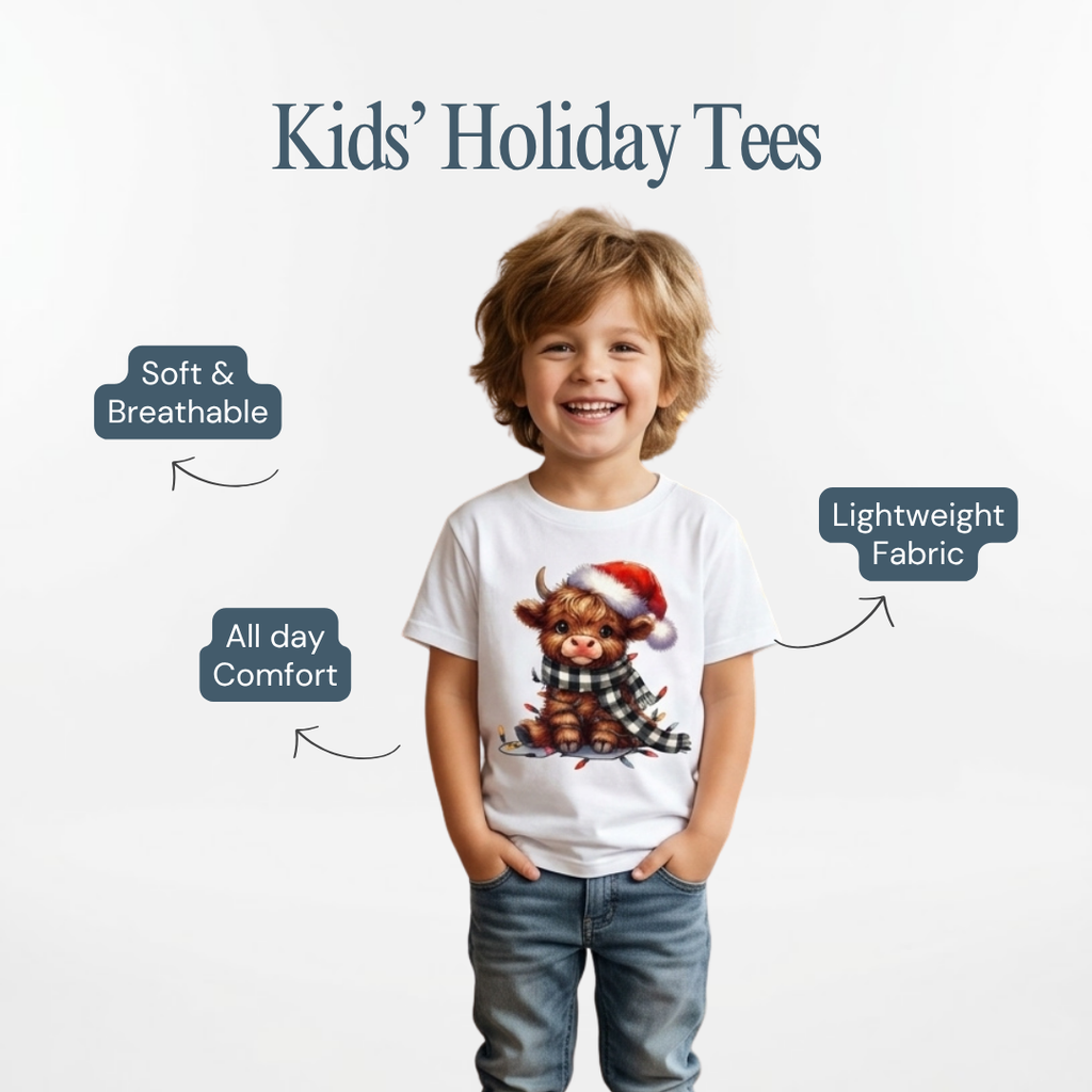 Personalized Christmas Cow Shirt – Kids & Family Holiday T-Shirt