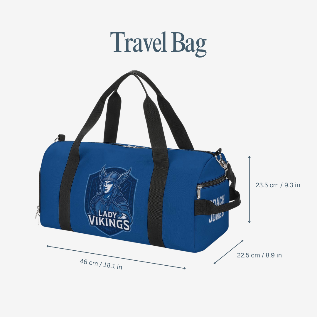 Personalized Lady Vikings Gym Duffel Bag – Training & Sports Shoulder Bag