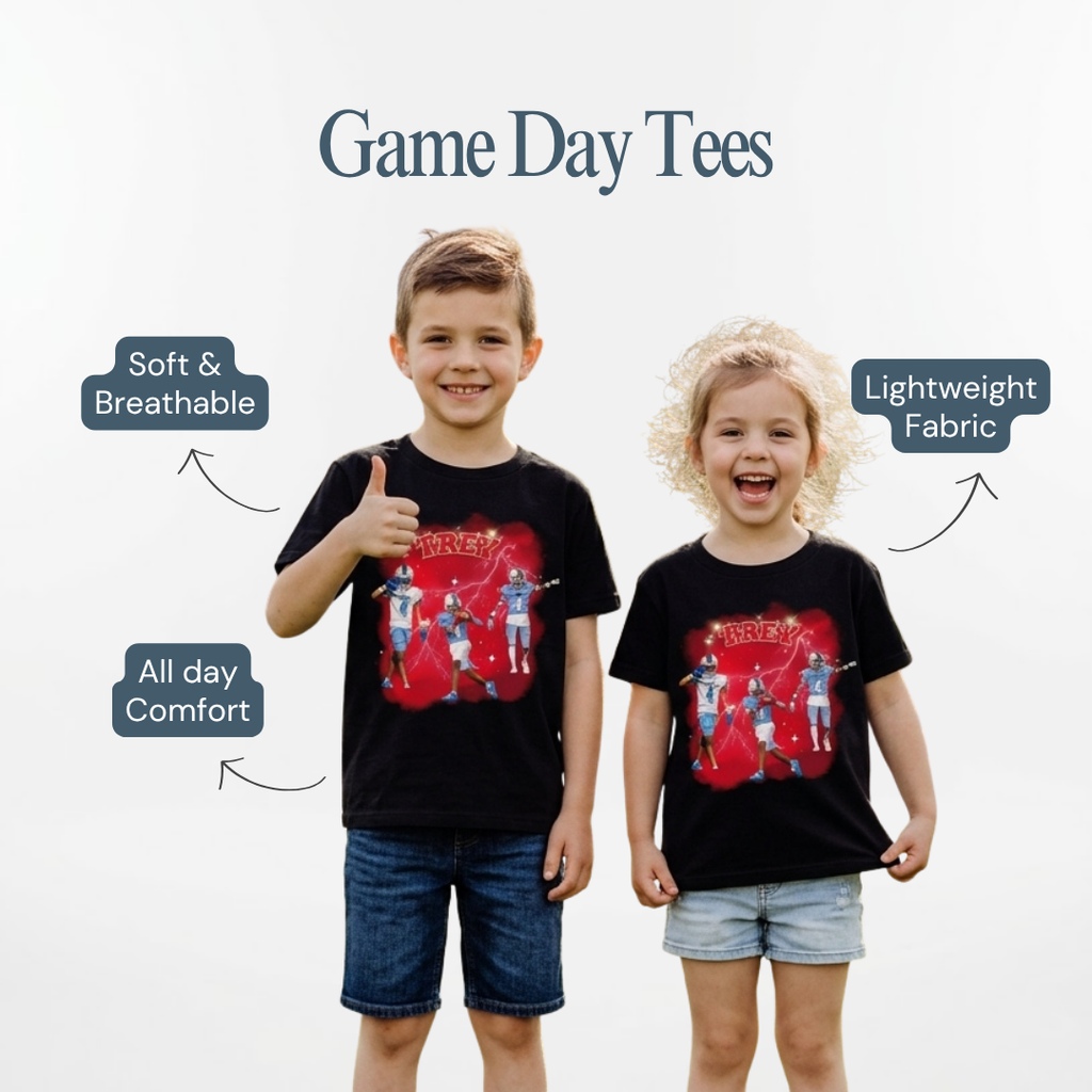 Personalized Football Shirt – Custom Cotton Sports T-Shirt for Kids & Teams