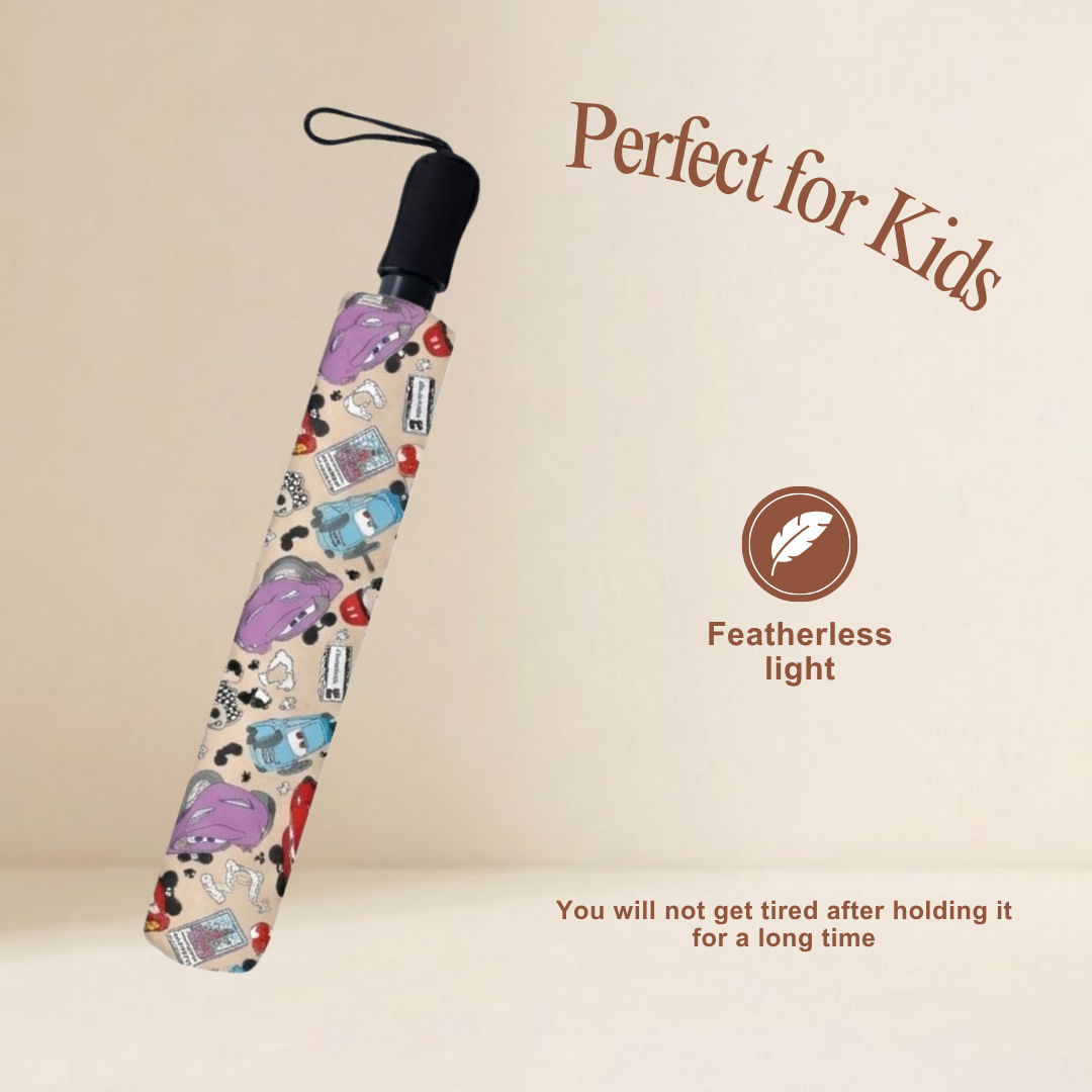 Custom Kids’ Car Character Umbrella | Semi-Automatic Foldable Umbrella