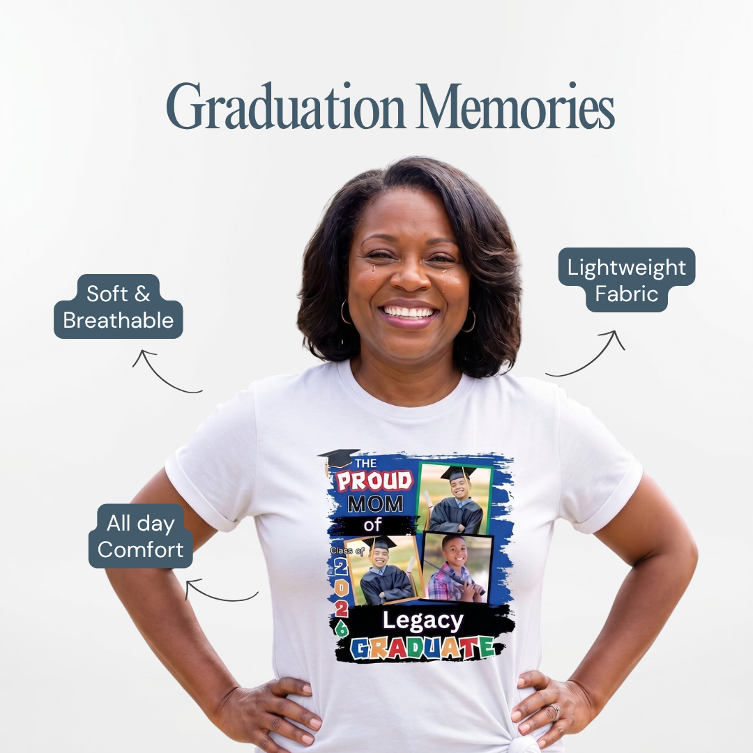 Personalized Graduation Photo White T-Shirt – Proud Family Graduation Shirt