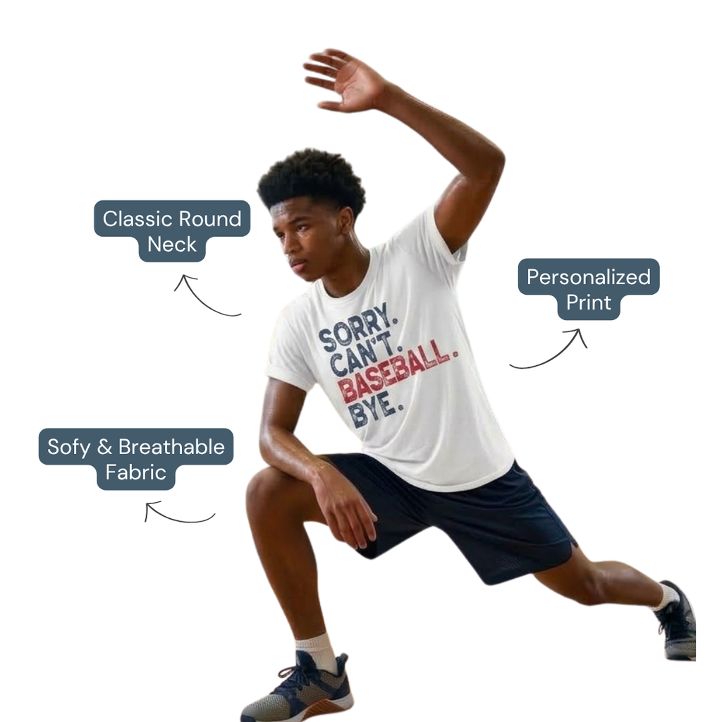Personalized Baseball Statement Shirt – Cotton Sports Tee for Kids, Teams & Coaches