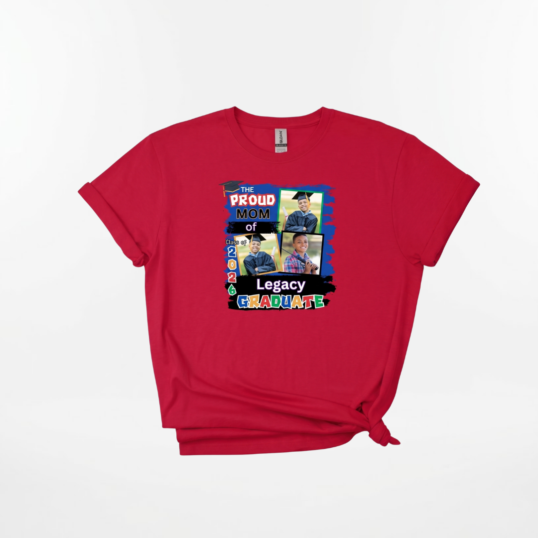 Personalized Graduation Photo Red T-Shirt – Proud Family Graduation Shirt