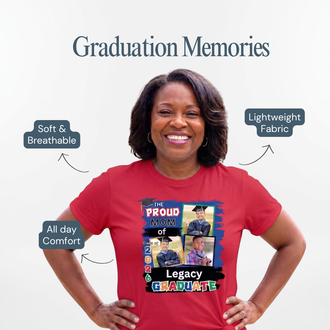 Personalized Graduation Photo Red T-Shirt – Proud Family Graduation Shirt