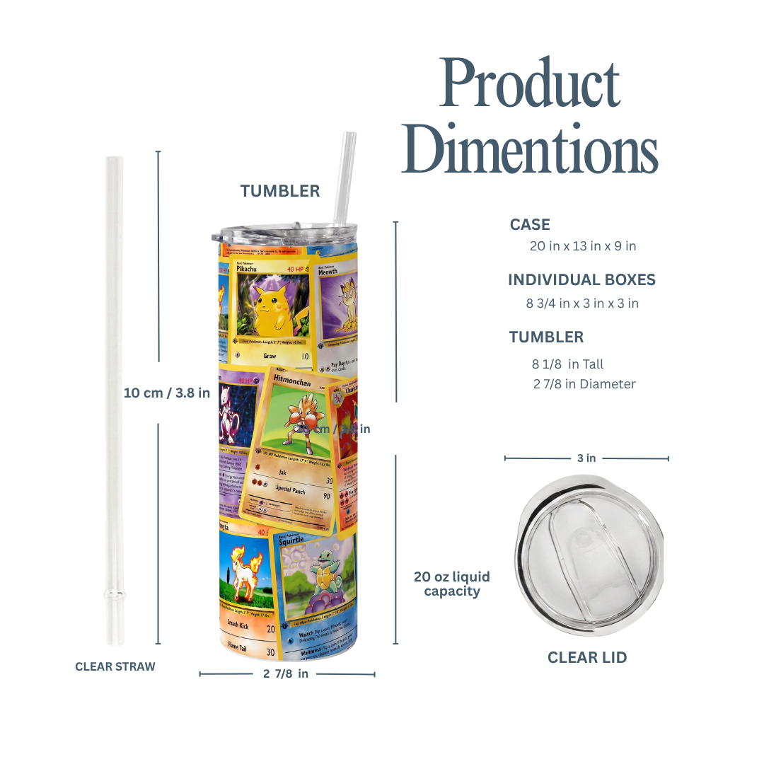 Personalized Pokémon Characters Tumbler – 20 oz Insulated Stainless Steel