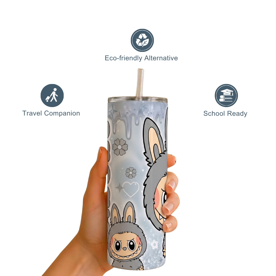 Personalized Labubu Tumbler – 20 oz Stainless Steel Travel Mug for Hot & Cold Drinks